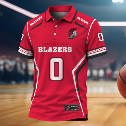 [HOT DEAL] NEW CUSTOMIZED NBA22 PTB PORTLAND TRAIL BLAZERS POLO SHIRT