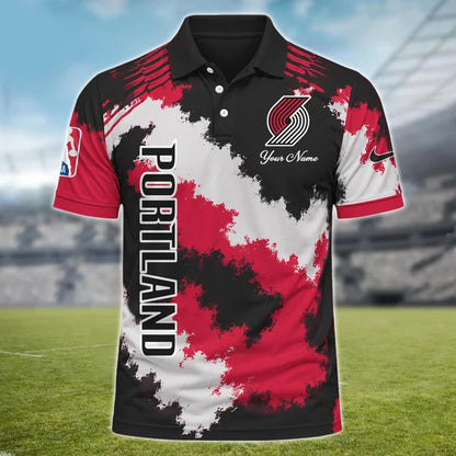 [HOT DEAL] NEW CUSTOMIZED NBA22 PTB PORTLAND TRAIL BLAZERS MULTICOLOR POLO SHIRT