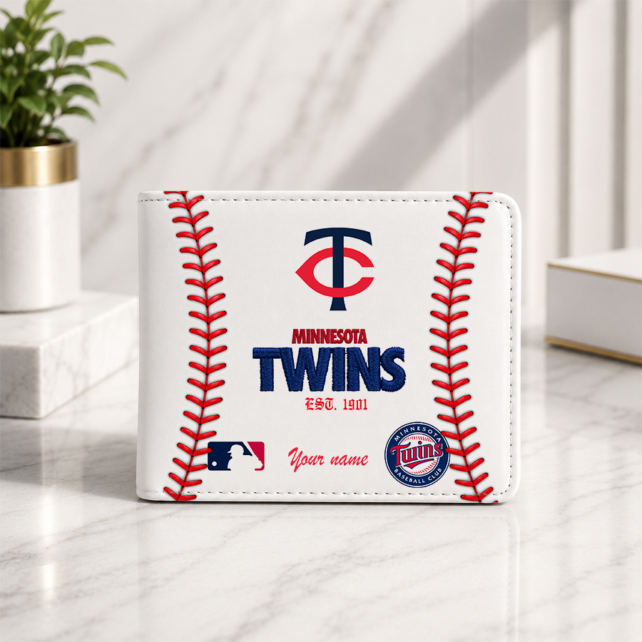 [FLASH SALE] NEW CUSTOMIZED MLB22 MTS MINNESOTA TWINS LEATHER WALLET
