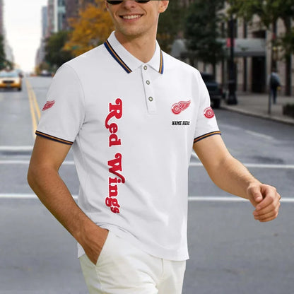[SUPER SALE] NEW CUSTOMIZED NHL22 DRW DETROIT RED WINGS POLO SHIRT