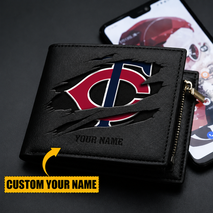 [FLASH SALE] NEW CUSTOMIZED MLB22 MTS MINNESOTA TWINS LEATHER WALLET