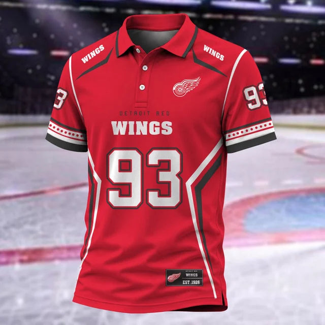 [SUPER SALE] NEW CUSTOMIZED NHL22 DRW DETROIT RED WINGS POLO SHIRT