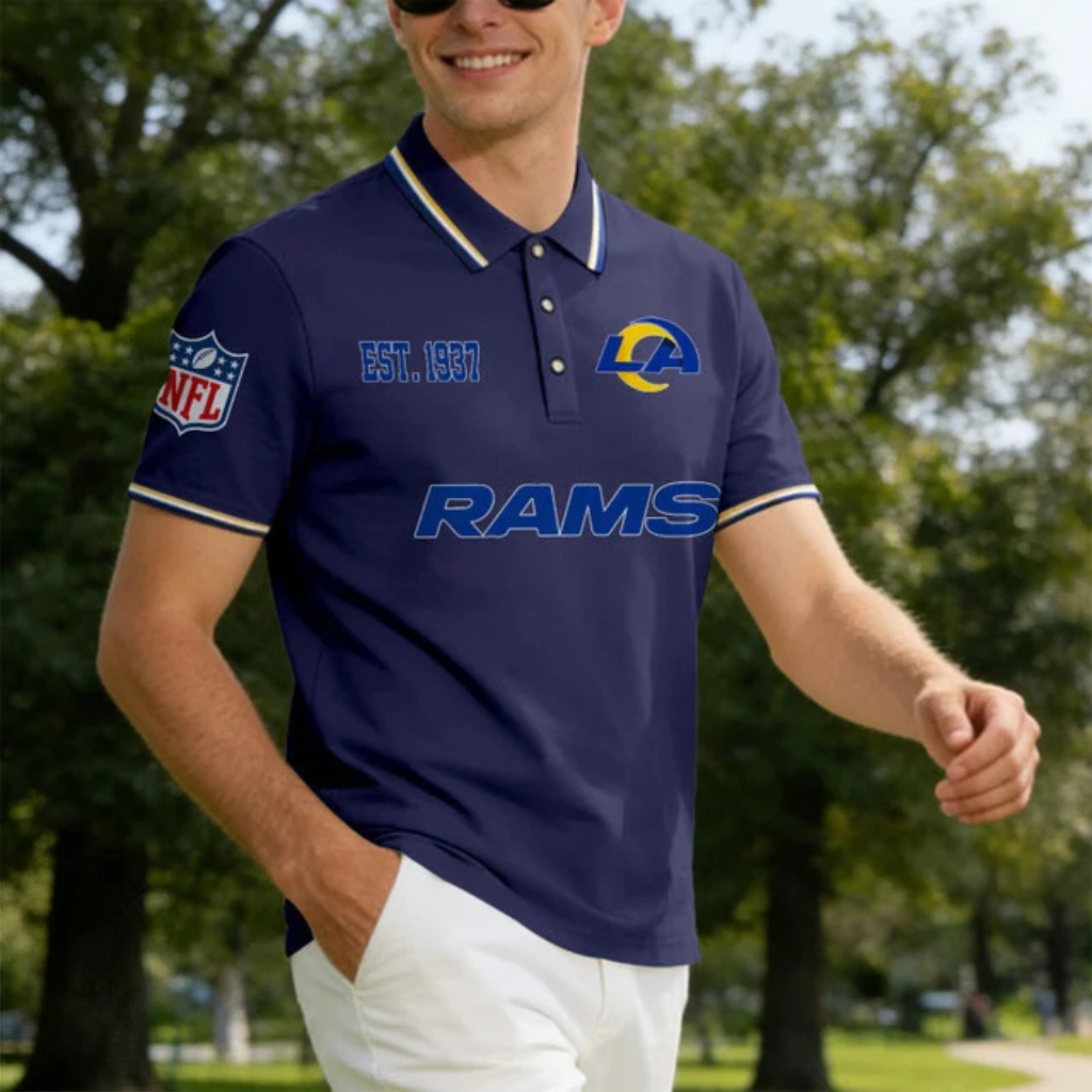 [SPECIAL OFFER] NEW CUSTOMIZED NFL22 LAR LOS ANGELES RAMS POLO SHIRT