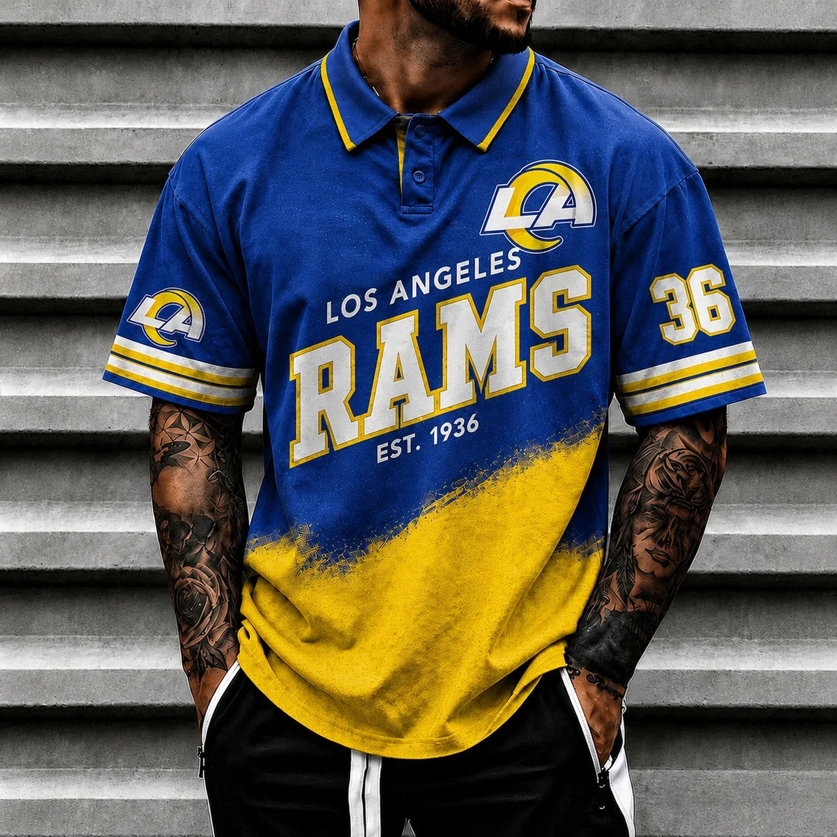 [SPECIAL OFFER] NEW CUSTOMIZED NFL22 LAR LOS ANGELES RAMS POLO SHIRT