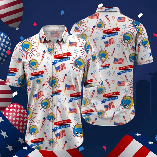 [SPECIAL OFFER] NEW CUSTOMIZED NFL22 LAR LOS ANGELES RAMS PATRIOTIC 250 USA HAWAIIAN SHIRT
