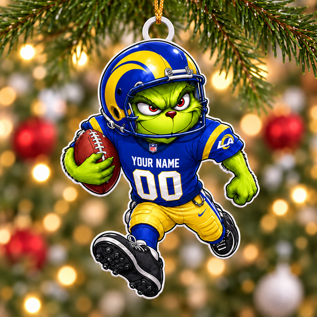 [SPECIAL OFFER] NEW CUSTOMIZED NFL22 LAR LOS ANGELES RAMS CHRISTMAS ACRYLIC ORNAMENT