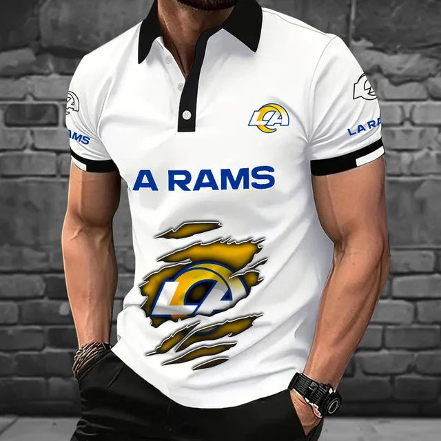 [SPECIAL OFFER] NEW CUSTOMIZED NFL22 LAR LOS ANGELES RAMS POLO SHIRT