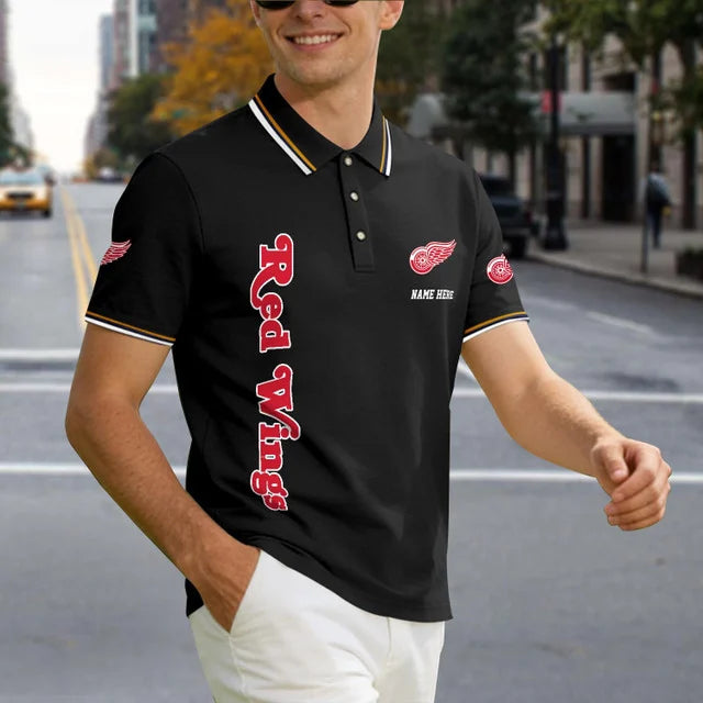[SUPER SALE] NEW CUSTOMIZED NHL22 DRW DETROIT RED WINGS POLO SHIRT