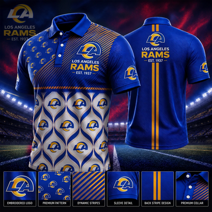 [SPECIAL OFFER] NEW CUSTOMIZED NFL22 LAR LOS ANGELES RAMS POLO SHIRT