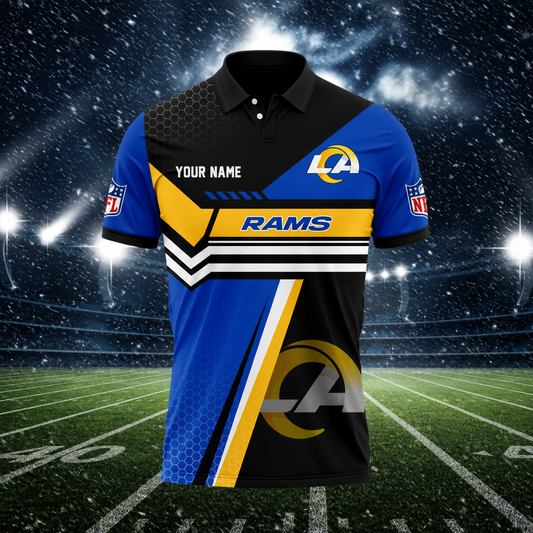 [SPECIAL OFFER] NEW CUSTOMIZED NFL22 LAR LOS ANGELES RAMS POLO SHIRT