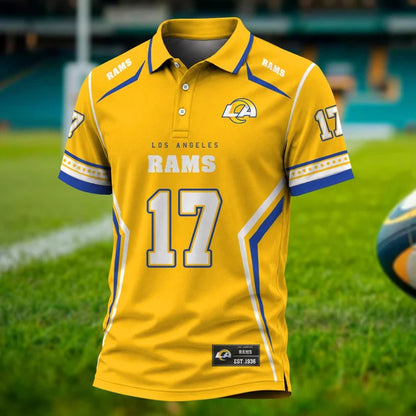 [SPECIAL OFFER] NEW CUSTOMIZED NFL22 LAR LOS ANGELES RAMS POLO SHIRT
