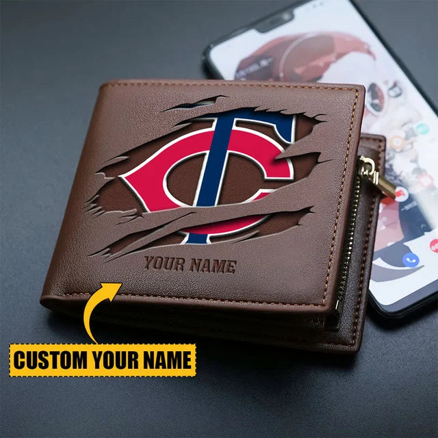 [FLASH SALE] NEW CUSTOMIZED MLB22 MTS MINNESOTA TWINS LEATHER WALLET