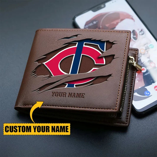 [FLASH SALE] NEW CUSTOMIZED MLB22 MTS MINNESOTA TWINS LEATHER WALLET