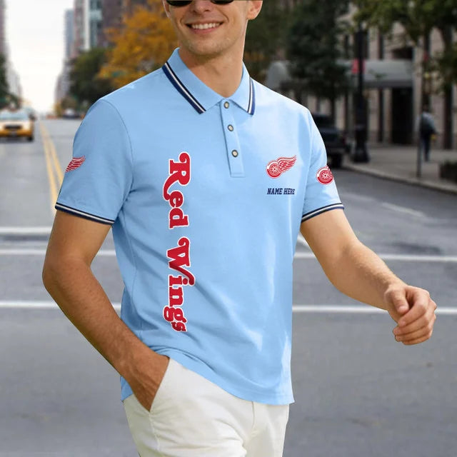 [SUPER SALE] NEW CUSTOMIZED NHL22 DRW DETROIT RED WINGS POLO SHIRT