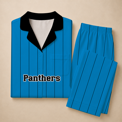 [SPECIAL OFFER] NEW CUSTOMIZED NFL23 CLP CAROLINA PANTHERS SHORT SLEEVE & LONG PANTS PAJAMAS SET