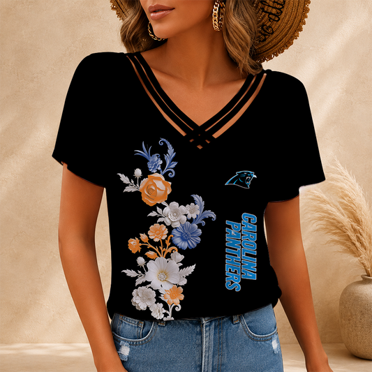 [SPECIAL OFFER] NEW CUSTOMIZED NFL23 CLP CAROLINA PANTHERS V-NECK SHIRT