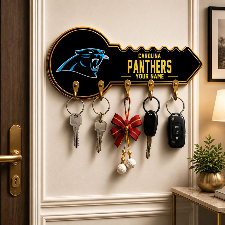 [SPECIAL OFFER] NEW CUSTOMIZED NFL23 CLP CAROLINA PANTHERS WALL KEY HOLDER FOR HOME