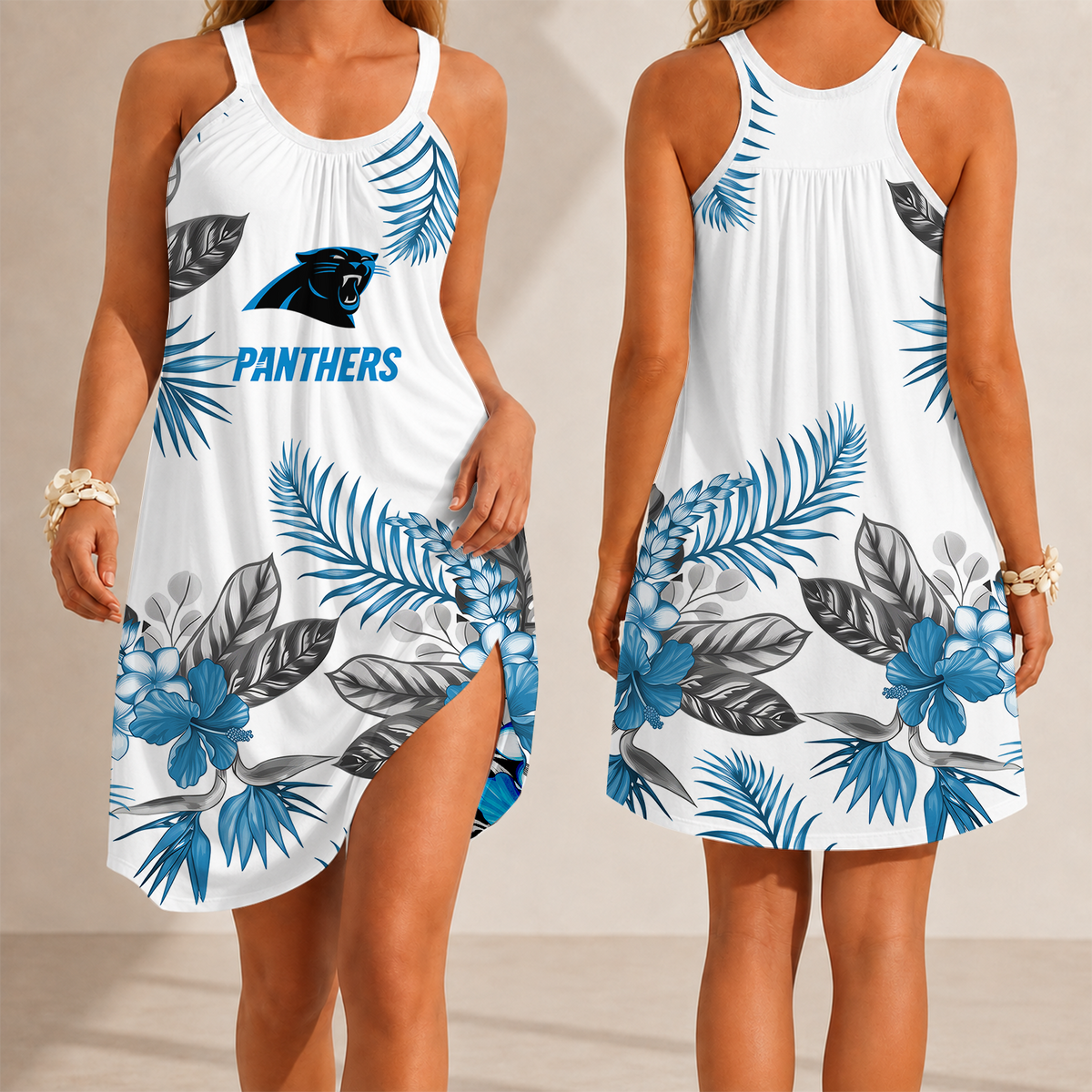 [SPECIAL OFFER] NEW CUSTOMIZED NFL23 CLP CAROLINA PANTHERS CAMISOLE DRESS