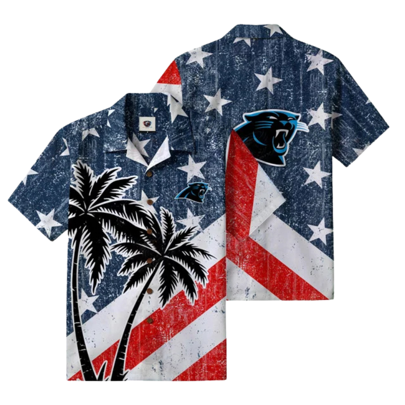 LIMITED EDITION - NEW CUSTOMIZED NFL23 CLP CAROLINA PANTHERS PATRIOTIC 250 USA HAWAIIAN SHIRT