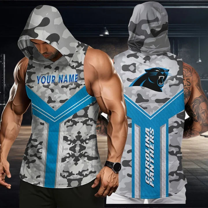 [SPECIAL OFFER] NEW CUSTOMIZED NFL23 CLP CAROLINA PANTHERS HOODED TANK TOP