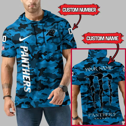 [HOT DEAL] NEW CUSTOMIZED NFL23 CLP CAROLINA PANTHERS SHORT SLEEVE HOODIE