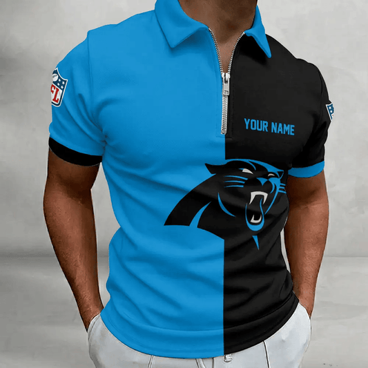 [SPECIAL OFFER] NEW CUSTOMIZED NFL23 CLP CAROLINA PANTHERS ZIP POLO SHIRT