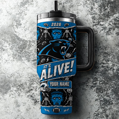 [SPECIAL OFFER] NEW CUSTOMIZED NFL23 CLP CAROLINA PANTHERS HALLOWEEN  40OZ TUMBLER