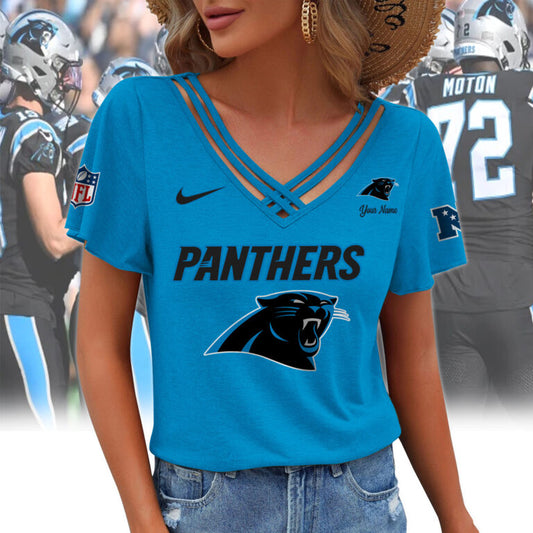 [SPECIAL OFFER] NEW CUSTOMIZED NFL23 CLP CAROLINA PANTHERS V-NECK SHIRT