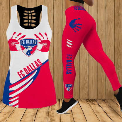 [FAN EXCLUSIVE] NEW CUSTOMIZED MLS23 FCD FC DALLAS HOLLOW TANK TOP & LEGGINGS SET
