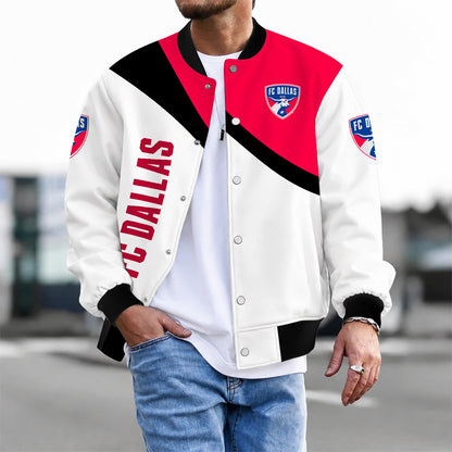[FAN EXCLUSIVE] NEW CUSTOMIZED MLS23 FCD FC DALLAS BASEBALL JACKET & SATIN VARSITY JACKET