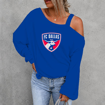 [FAN EXCLUSIVE] NEW CUSTOMIZED MLS23 FCD FC DALLAS DROP SHOULDER SWEATSHIRT