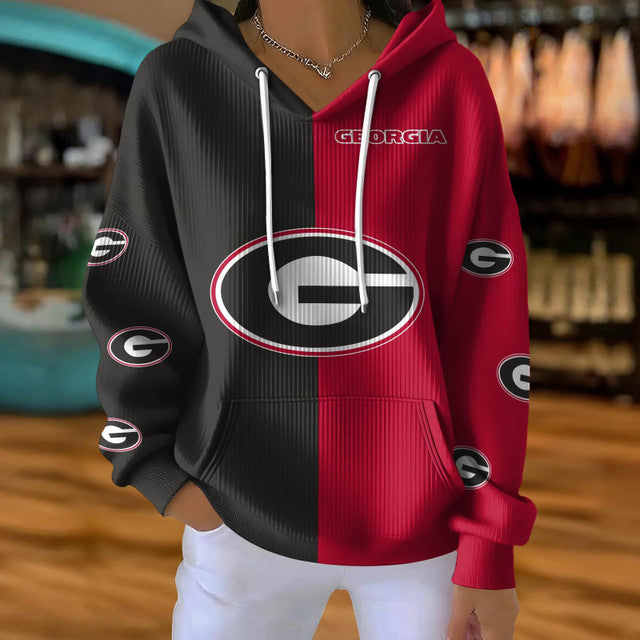 [FAN FAVORITE] NEW CUSTOMIZED NCAA CWS23 GEB GEORGIA BULLDOGS RIBBED HOODIE & SWEATSHIRT