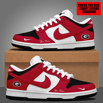 [FAN FAVORITE] NEW CUSTOMIZED NCAA CWS23 GEB GEORGIA BULLDOGS DUNK LOW SHOES