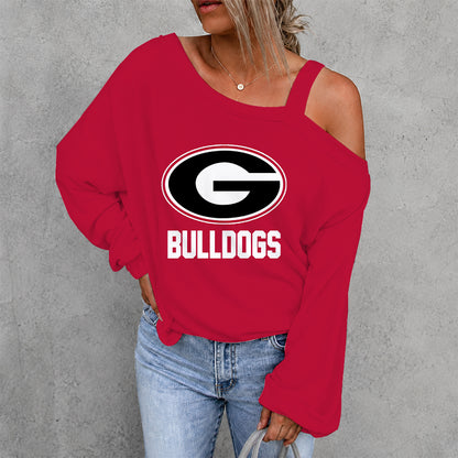 [FAN FAVORITE] NEW CUSTOMIZED NCAA CWS23 GEB GEORGIA BULLDOGS DROP SHOULDER SWEATSHIRT