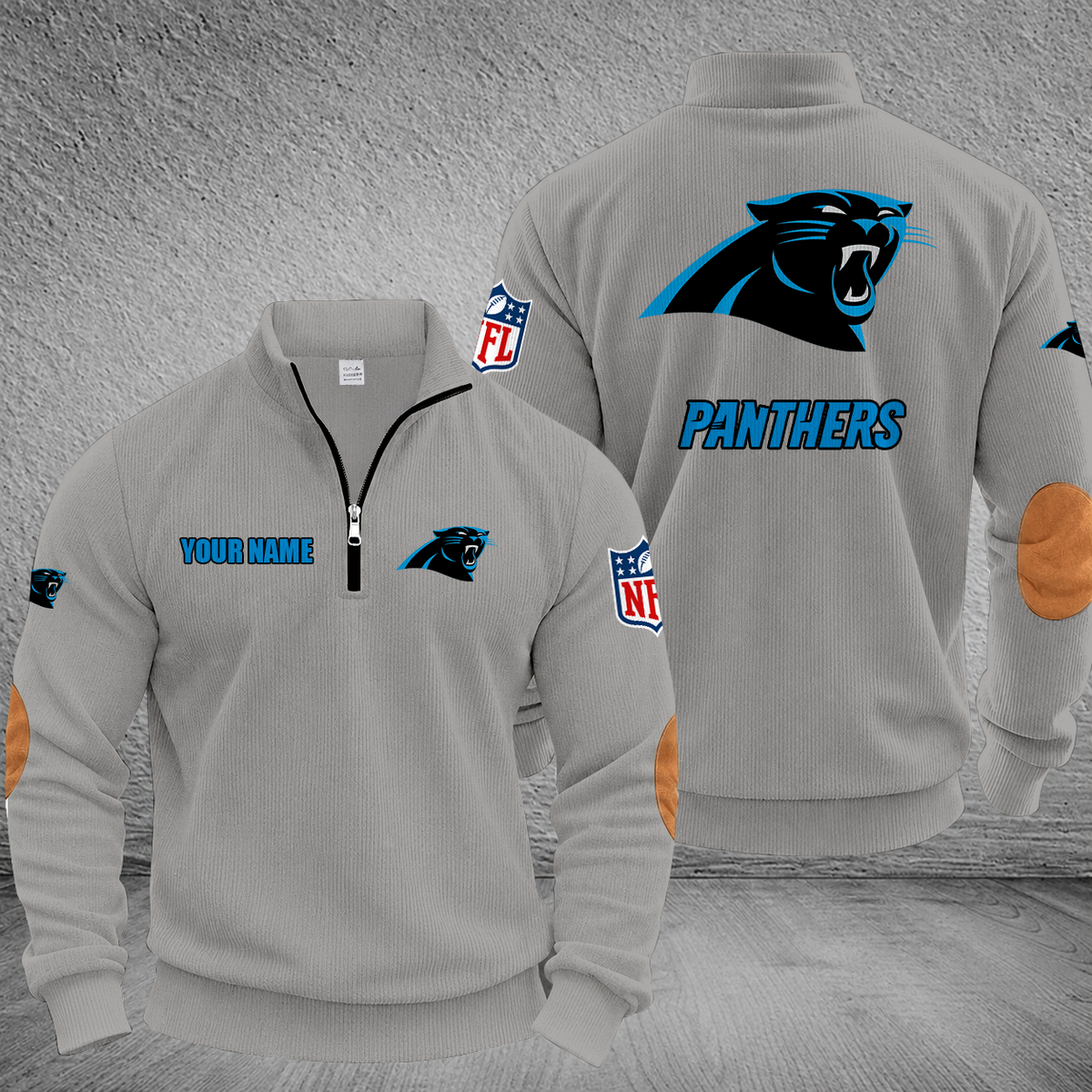 [SPECIAL OFFER] NEW CUSTOMIZED NFL23 CLP CAROLINA PANTHERS MULTICOLOR STRIPED QUATER ZIP SWEATSHIRT