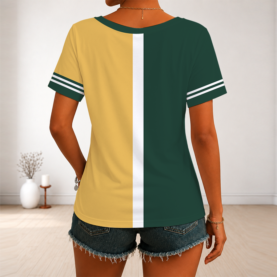 [FLASH SALE] NEW CUSTOMIZED MLB23 OAS OAKLAND ATHLETICS V-NECK FEMALE SHIRT