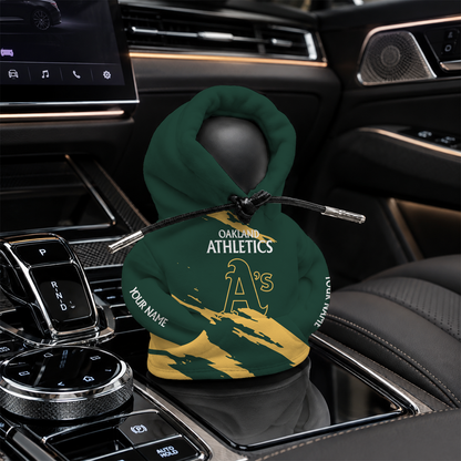 [FLASH SALE] NEW CUSTOMIZED MLB23 OAS OAKLAND ATHLETICS AUTOMOTIVE HOODIE SHIFT KNOB COVER