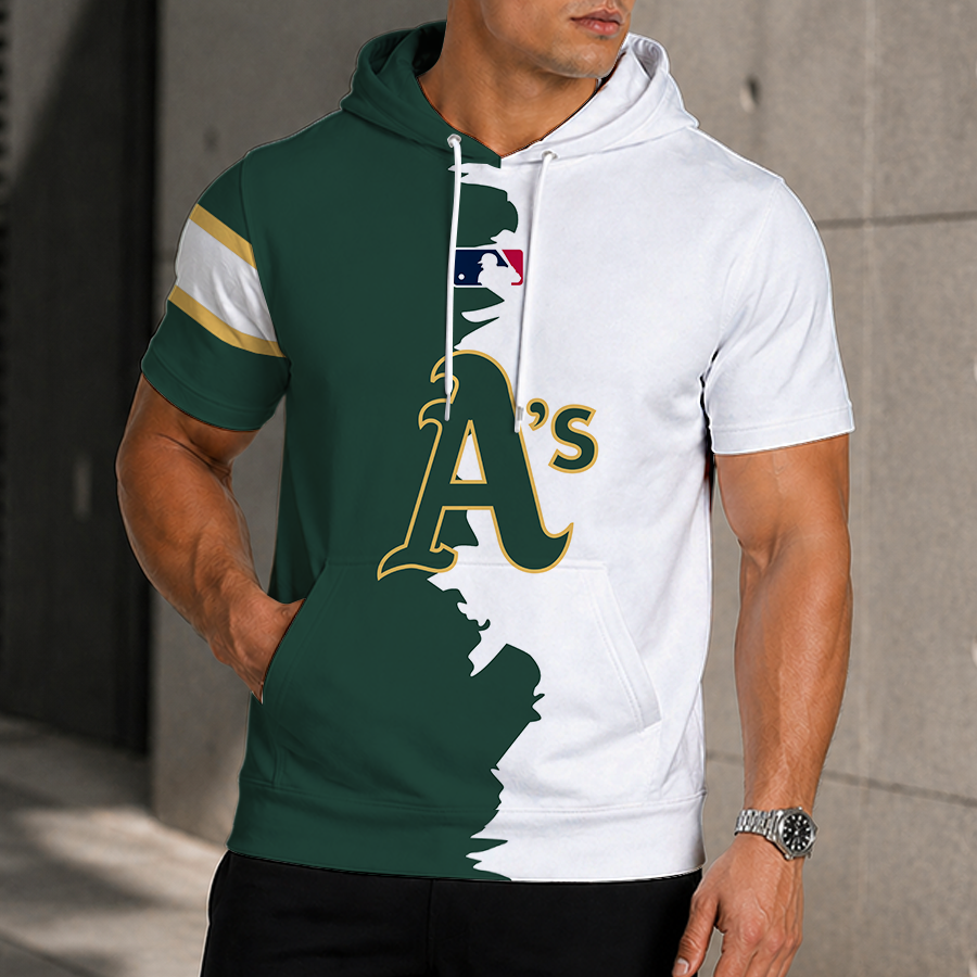 [FLASH SALE] NEW CUSTOMIZED MLB23 OAS OAKLAND ATHLETICS SHORT SLEEVE HOODIE