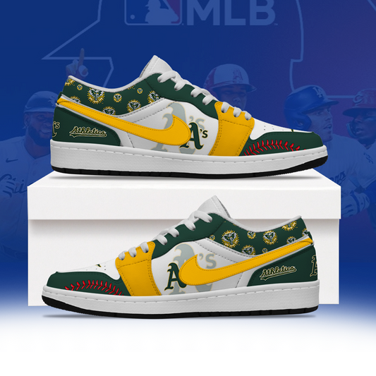 [FLASH SALE] NEW CUSTOMIZED MLB23 OAS OAKLAND ATHLETICS AIR JORDAN LOW SHOES