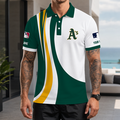[FLASH SALE] NEW CUSTOMIZED MLB23 OAS OAKLAND ATHLETICS POLO SHIRT
