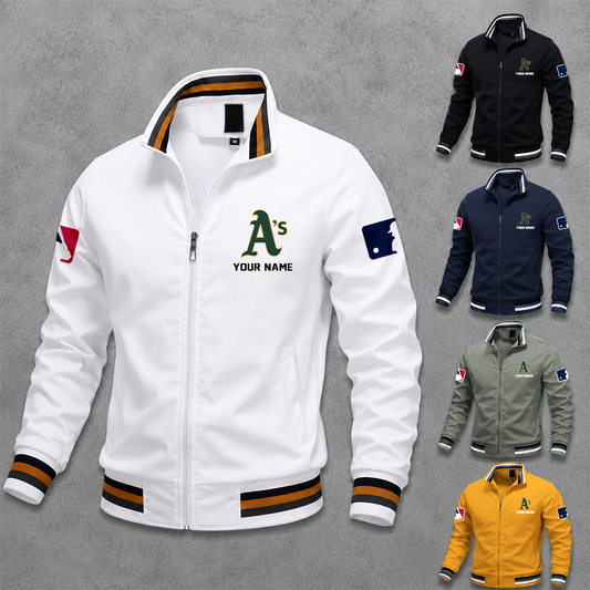 [FLASH SALE] NEW CUSTOMIZED MLB23 OAS OAKLAND ATHLETICS MULTICOLOR MEN'S CASUAL JACKET