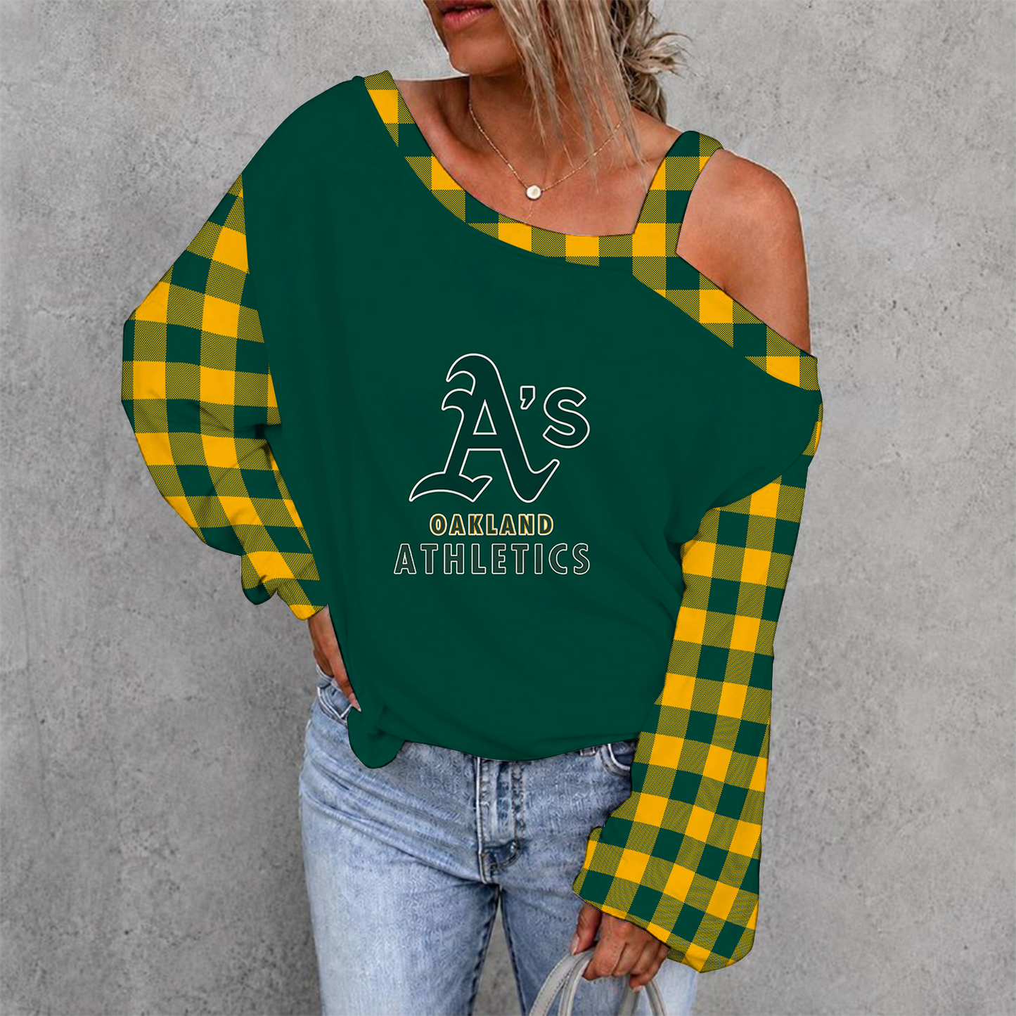 [FLASH SALE] NEW CUSTOMIZED MLB23 OAS OAKLAND ATHLETICS DROP SHOULDER SWEATSHIRT