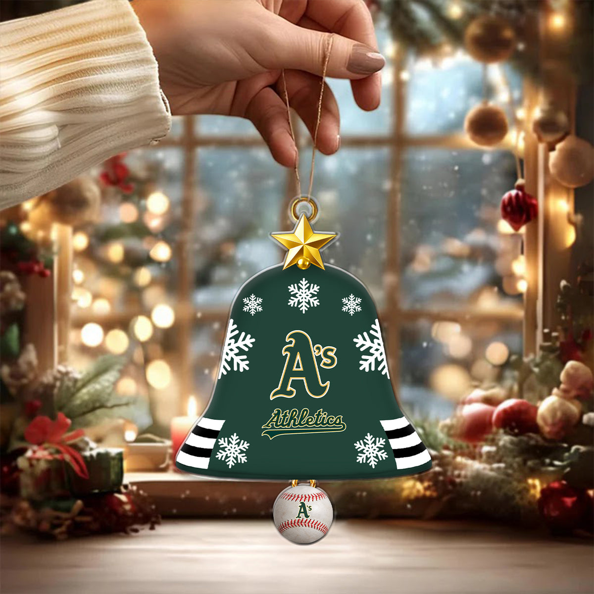 [FLASH SALE] NEW CUSTOMIZED MLB23 OAS OAKLAND ATHLETICS CHRISTMAS ACRYLIC ORNAMENT