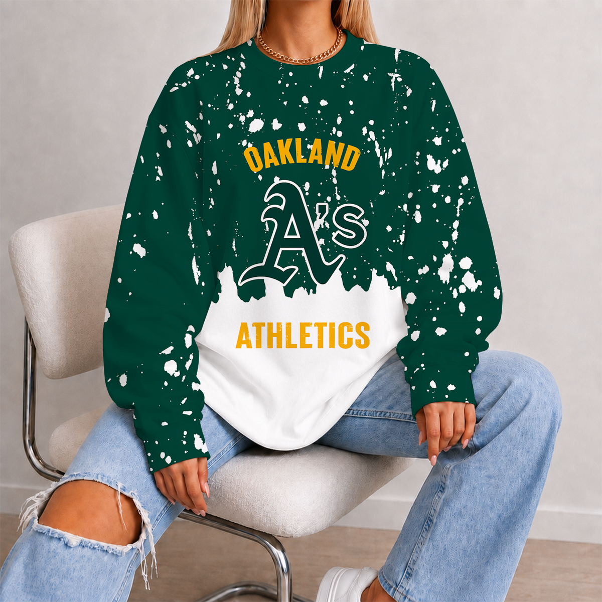 [FLASH SALE] NEW CUSTOMIZED MLB23 OAS OAKLAND ATHLETICS UNISEX SWEATSHIRT