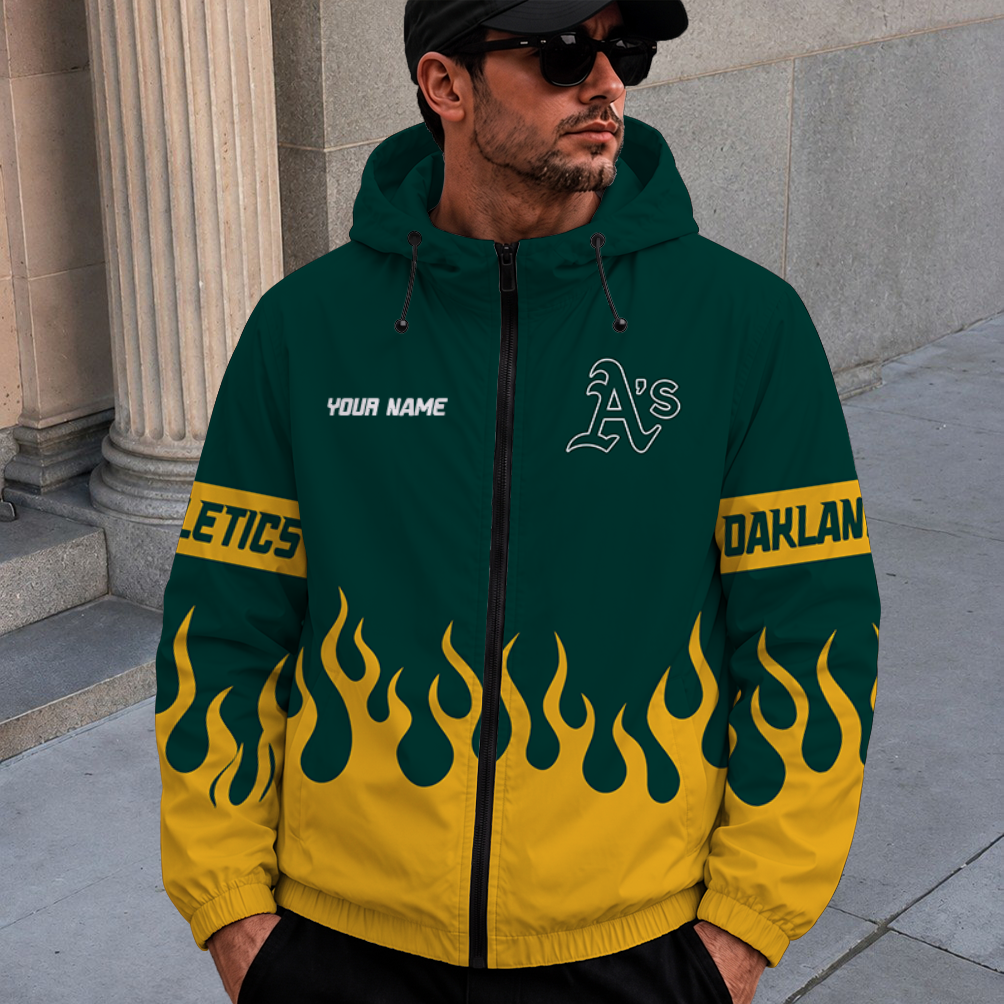 [FLASH SALE] NEW CUSTOMIZED MLB23 OAS OAKLAND ATHLETICS WINDBREAKER JACKET