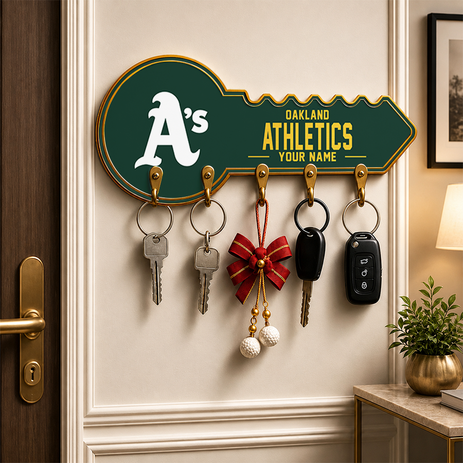 [FLASH SALE] NEW CUSTOMIZED MLB23 OAS OAKLAND ATHLETICS WALL KEY HOLDER FOR HOME