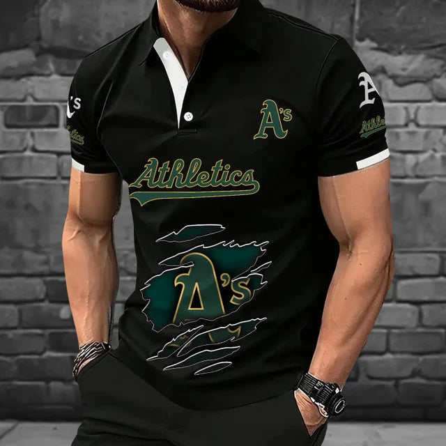 [FLASH SALE] NEW CUSTOMIZED MLB23 OAS OAKLAND ATHLETICS POLO SHIRT