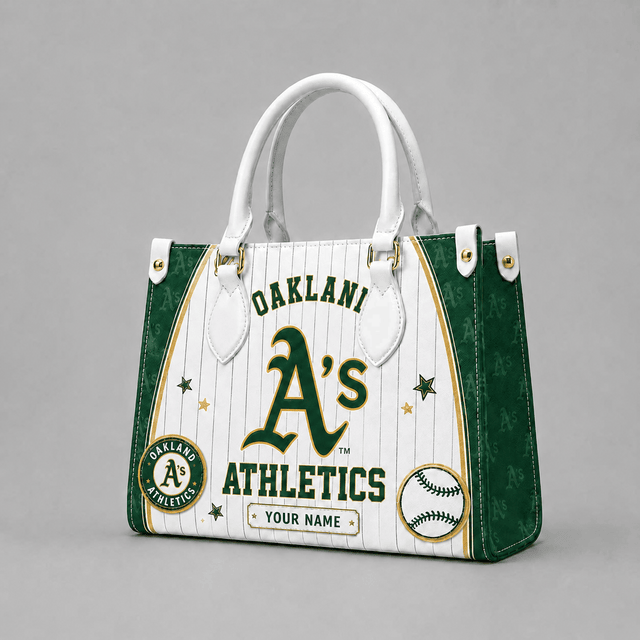 [FLASH SALE] NEW CUSTOMIZED MLB23 OAS OAKLAND ATHLETICS LEATHER HANDBAG