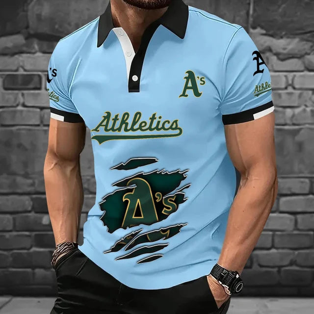[FLASH SALE] NEW CUSTOMIZED MLB23 OAS OAKLAND ATHLETICS POLO SHIRT