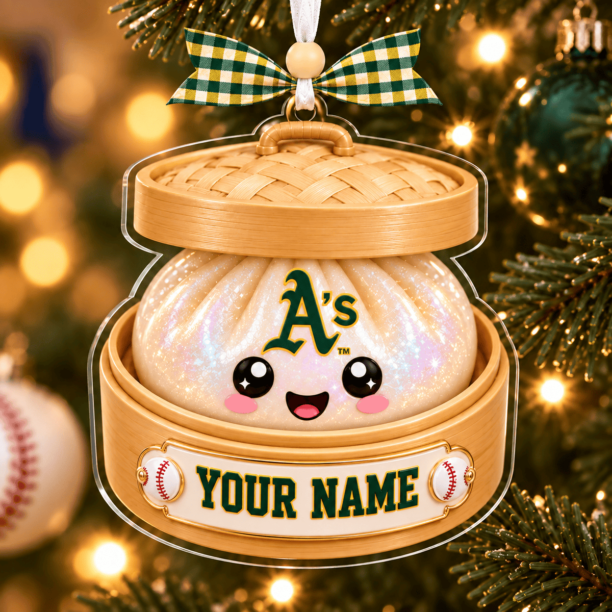 [FLASH SALE] NEW CUSTOMIZED MLB23 OAS OAKLAND ATHLETICS CHRISTMAS ACRYLIC ORNAMENT